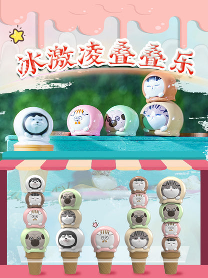 WUHUANG Cat Ice Cream Mini Beans Series PVC Figures