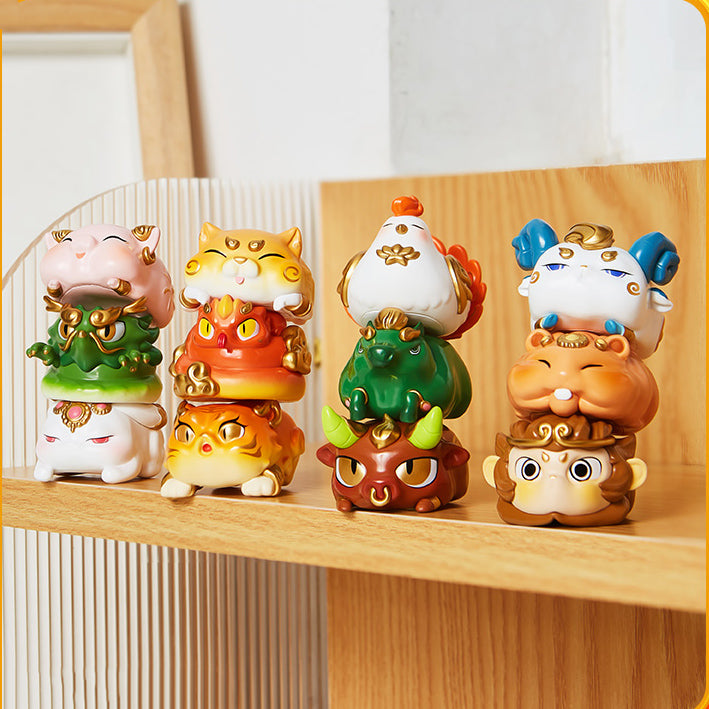 FUFUTIETIE Chinese Zodiac Mini Beans Series PVC Figures