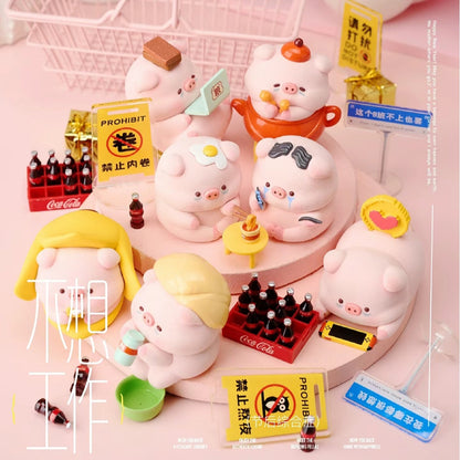 Baoyun Pig Stay Up Late Pig Log Series PVC Figures