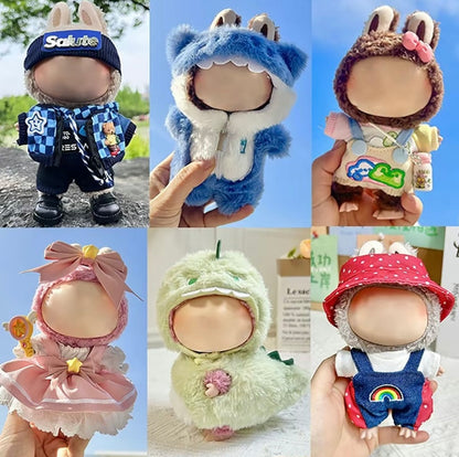 【Only clothes】Cute Mini Plush Doll'S Clothes Outfit Only Clothing Accessories For 17cm Dolls Sweater Hoodie Clothing DIY Kids Gifts