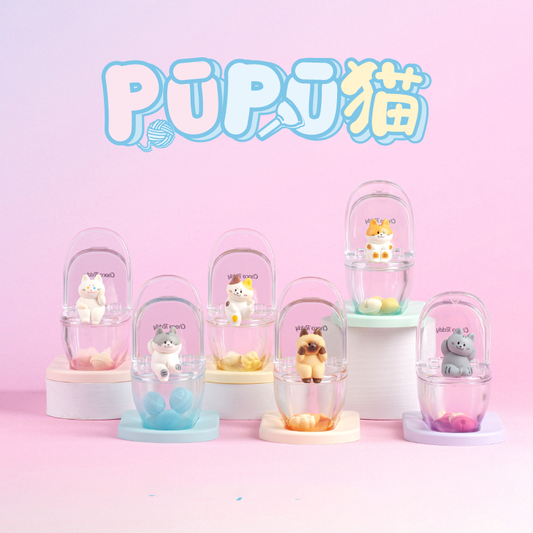 PUPU Cat Phone Stand Series PVC Figures